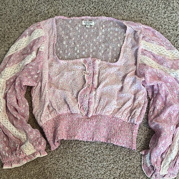 SUNDAY SAINT-TROPEZCLOE FLOWERS TOP & SKIRT PINK - Picture 5 of 6